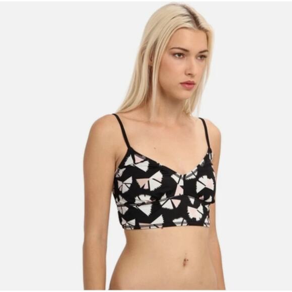 NEW! Marc by Marc Jacobs Bra Top with Zipper in BLACK MULTI (L) - Picture 2 of 7